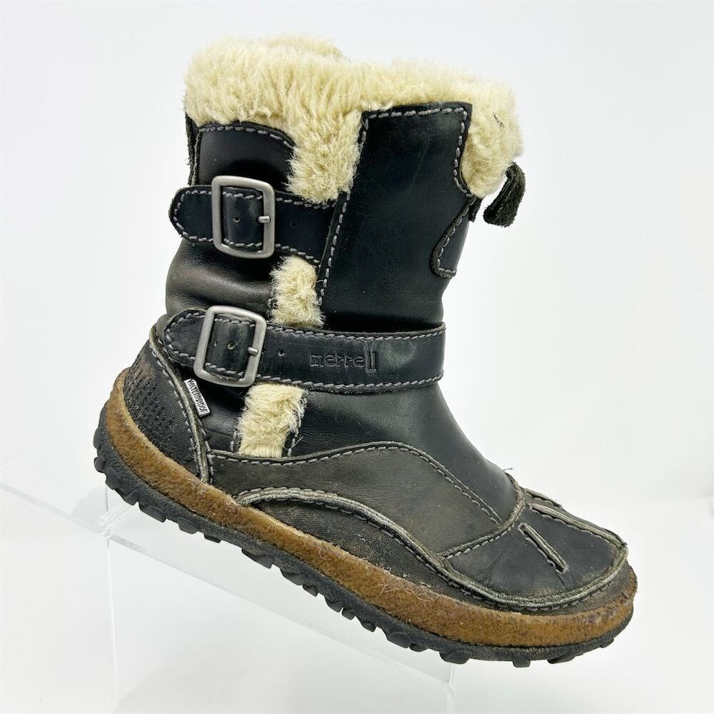 Merrell Women's Taiga Buckle Waterproof Black Boots Size 6 Winter Comfort